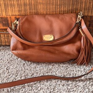 Michael Kors Tan Leather Shoulder Bag with Gold Accents